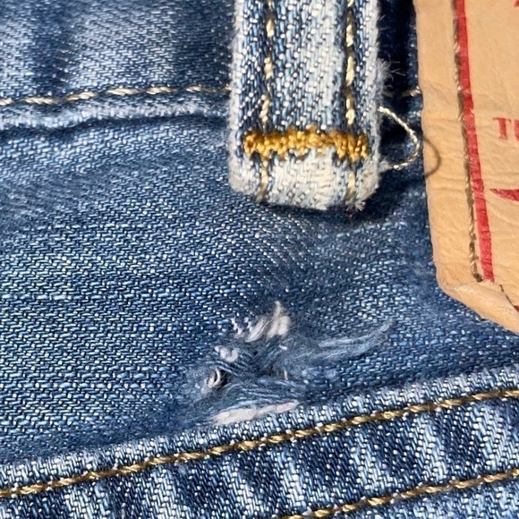 Levi's 505 Jean Straight Leg Regular Fit High Rise Zipper Fly Demin Blue Jeans - Picture 9 of 10